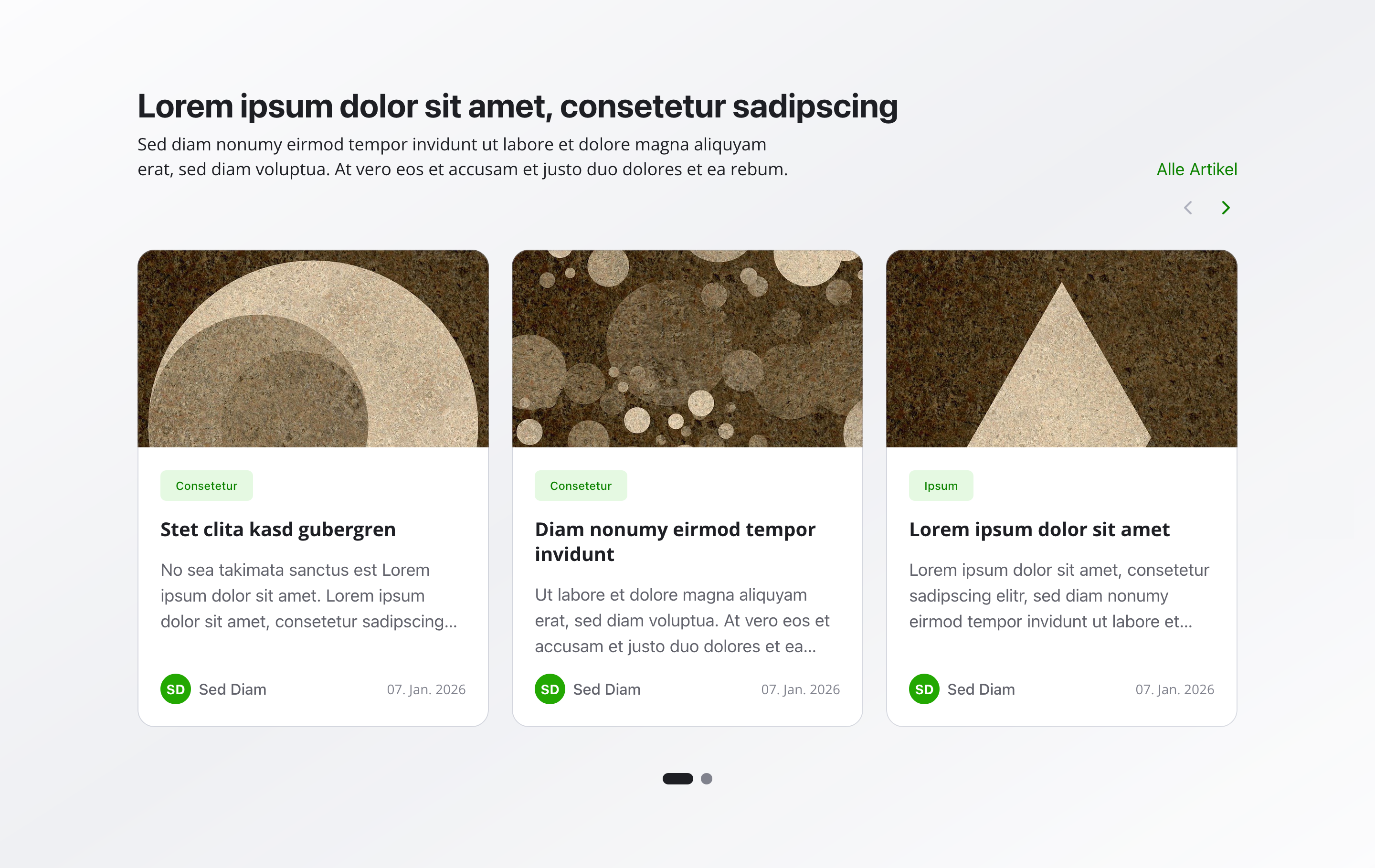 Übersicht des Artikel-Karussell