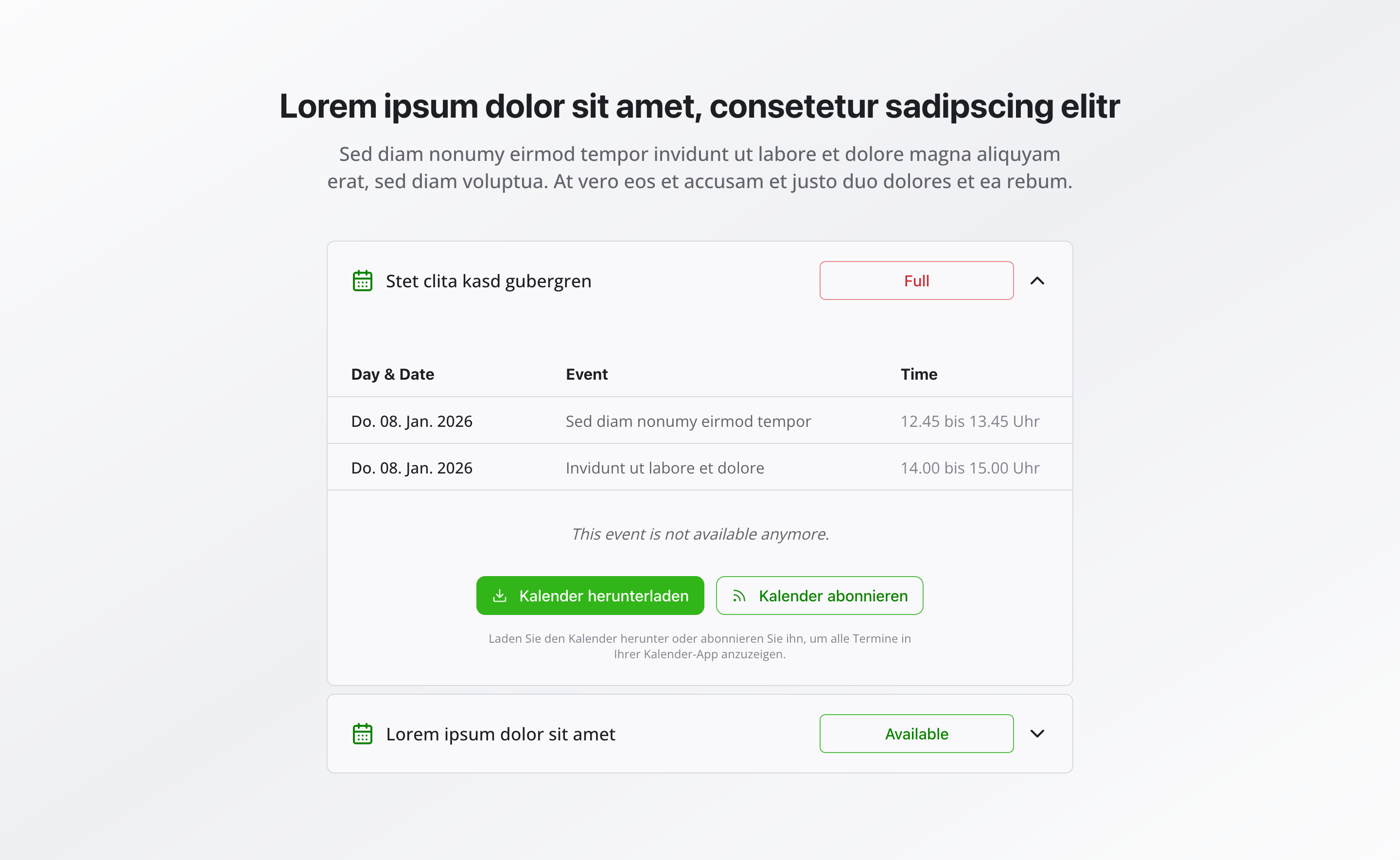 Beispiel einer Veranstaltung