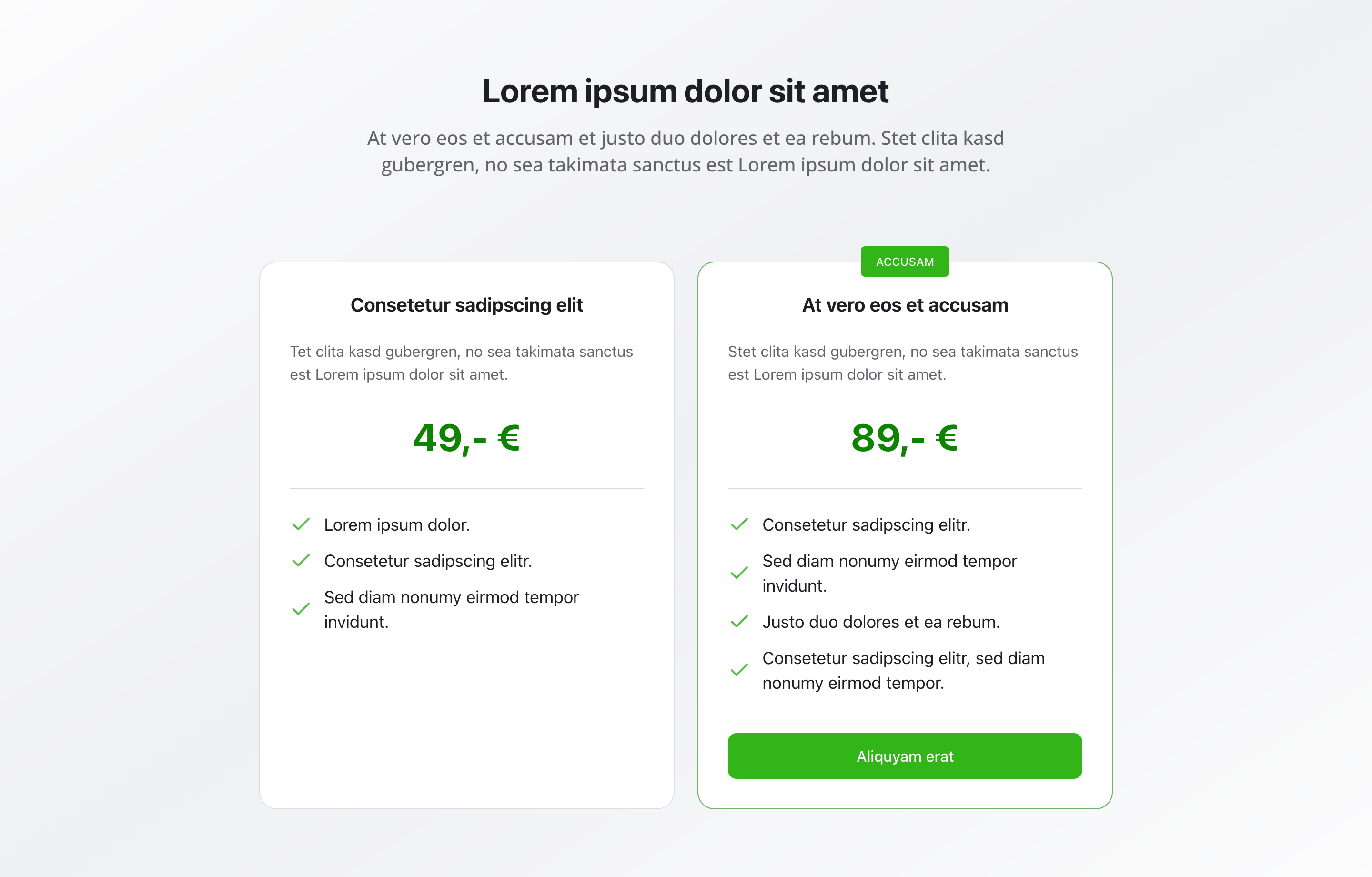 Übersicht des Preis