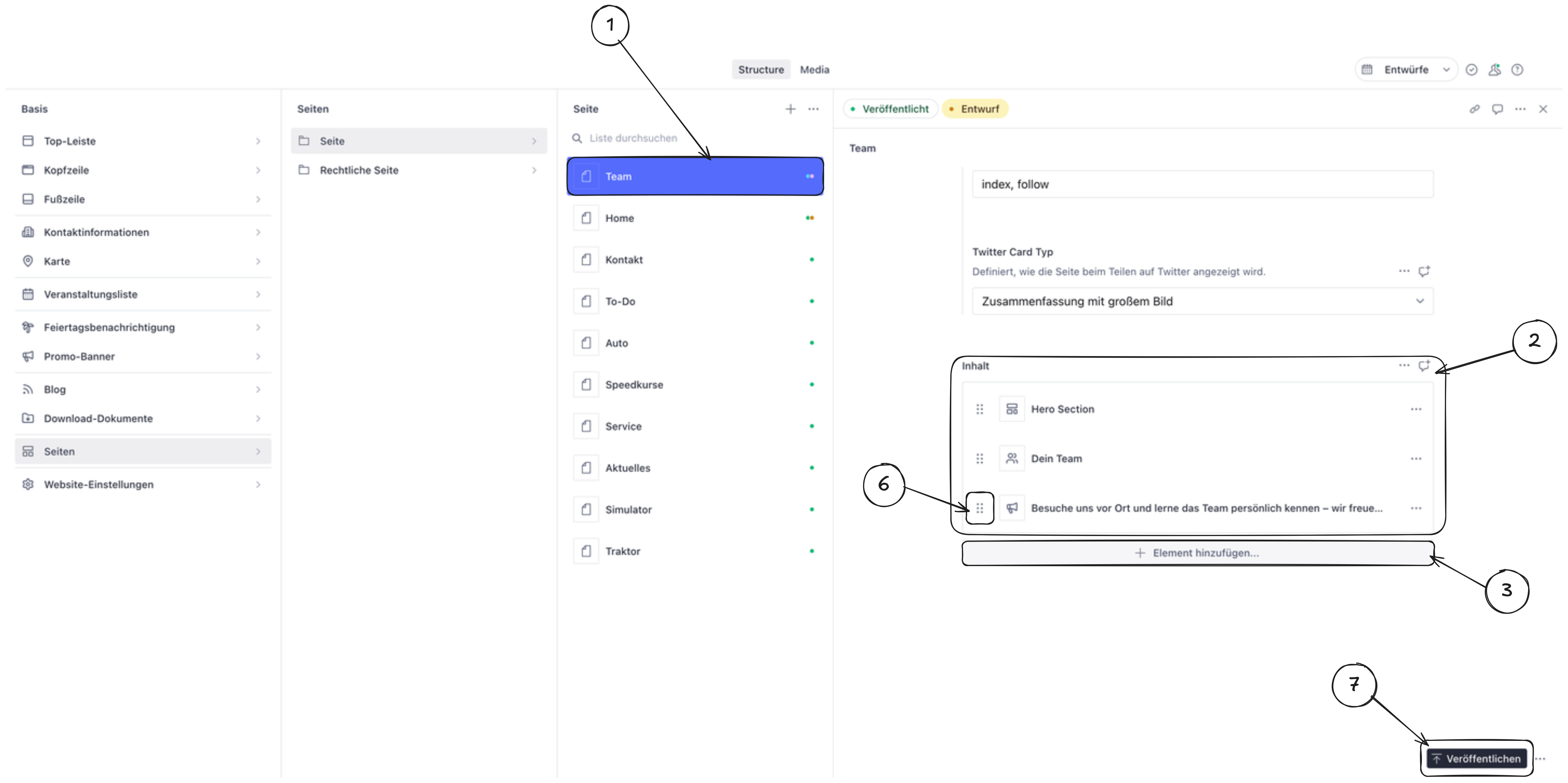 Sanity Studio Komponente auswählen