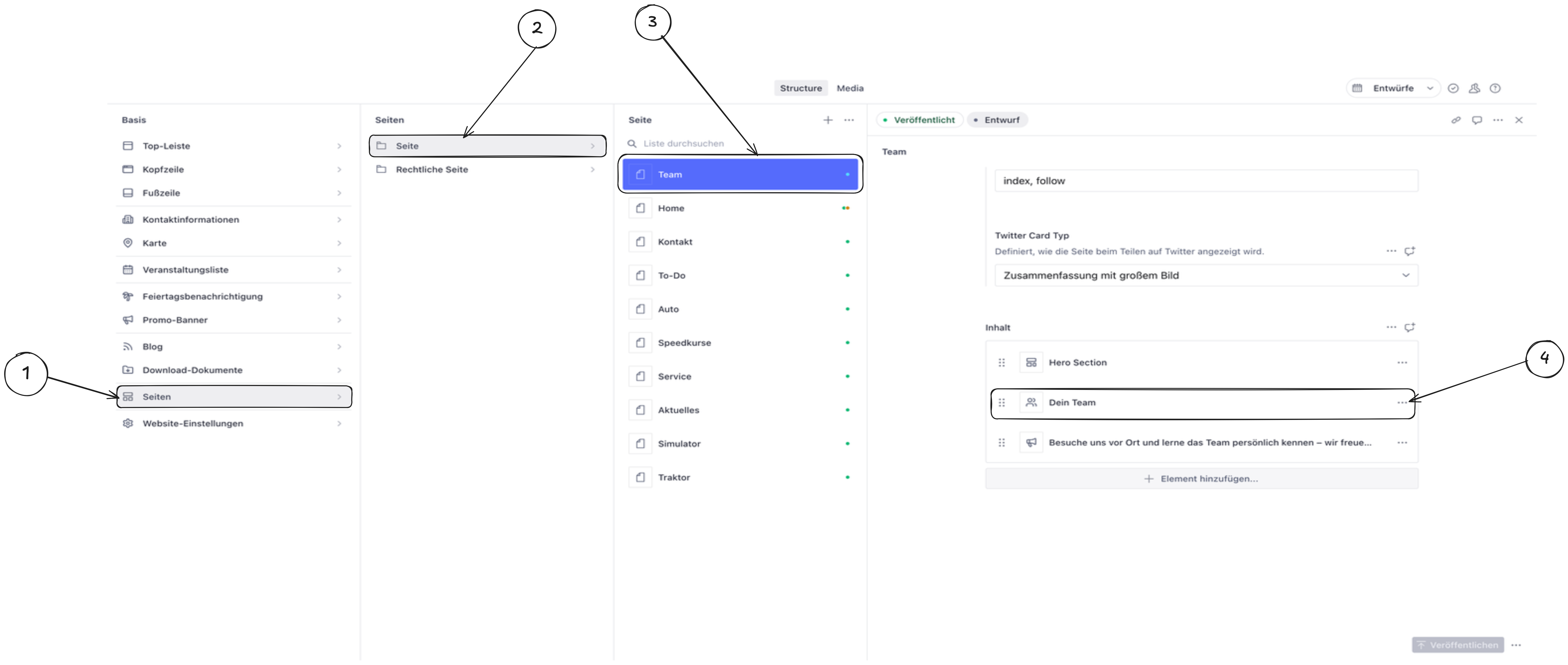 Sanity Studio Beispiel für das Bearbeiten bestehender Inhalte