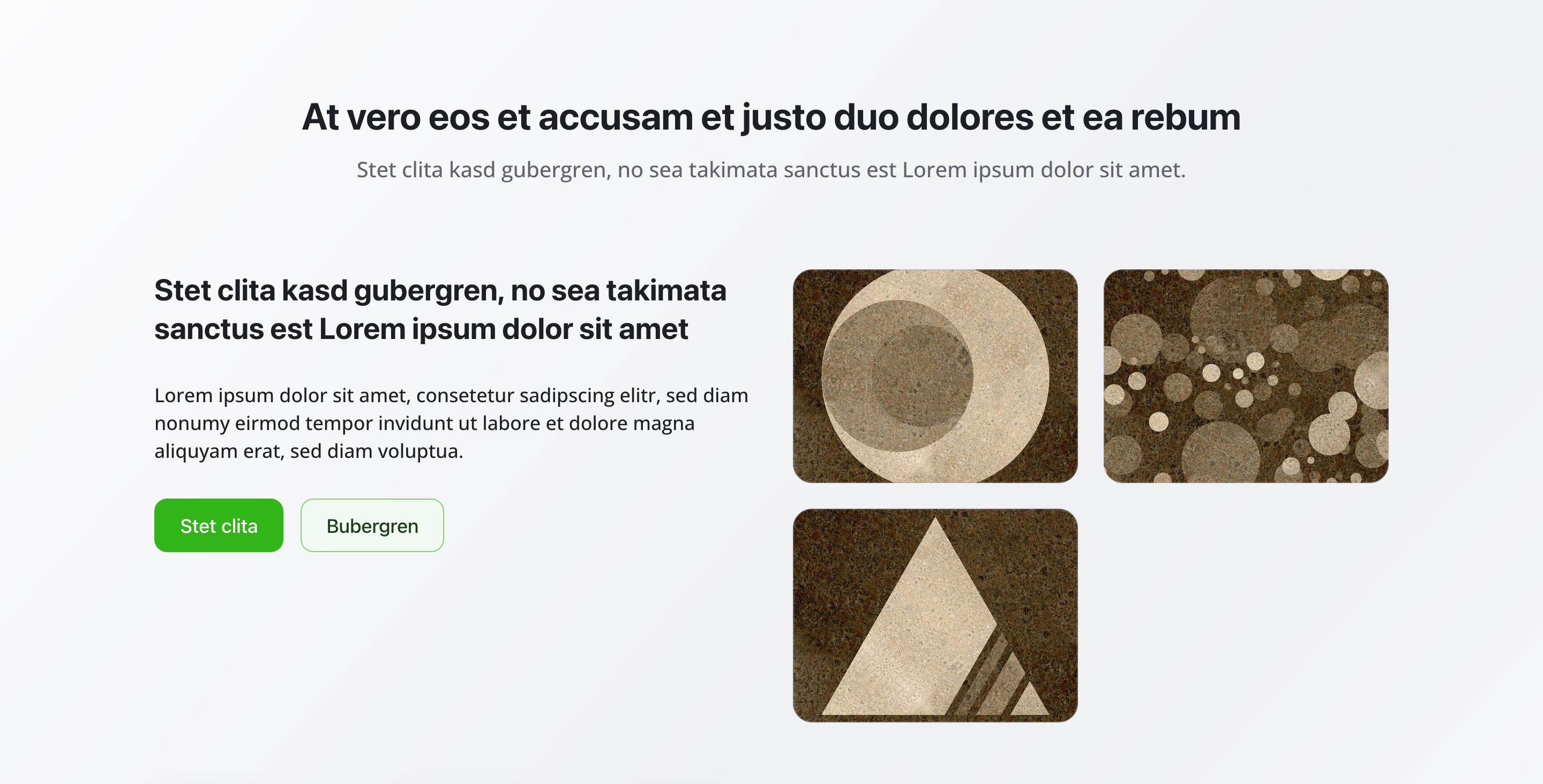 Übersicht von Text mit Bildergalerie
