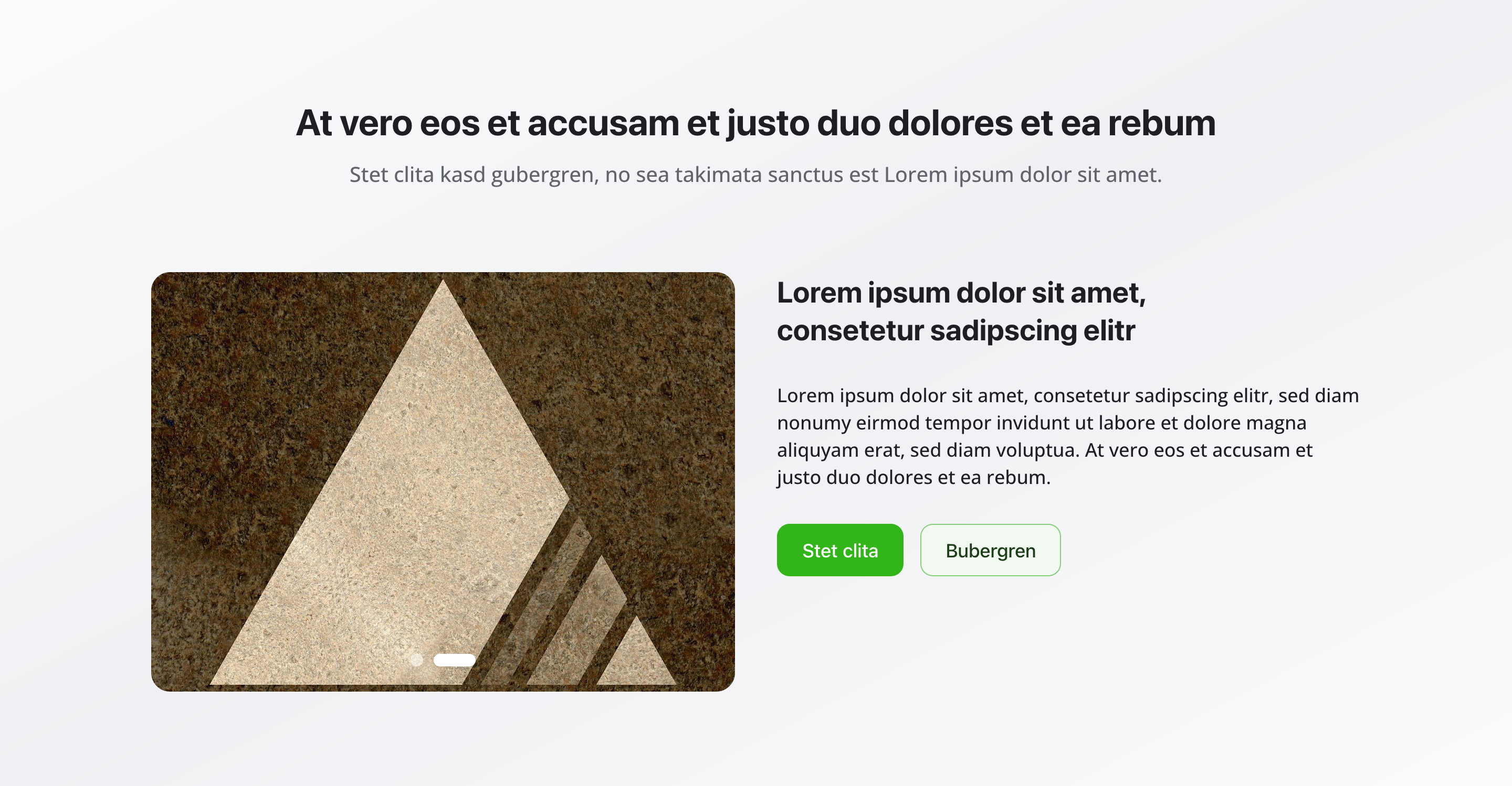 Übersicht von Text mit Bildslider